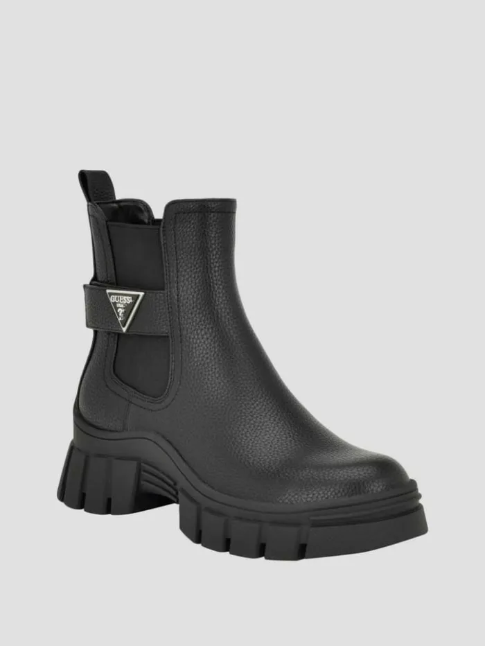 Women GUESS Boots and Booties Hensly Triangle Chelsea Bootie Black 002