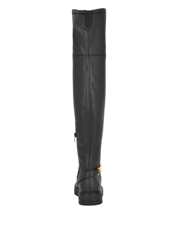 Women GUESS Boots and Booties Jellio Buckle KneeHigh Boots Black 001