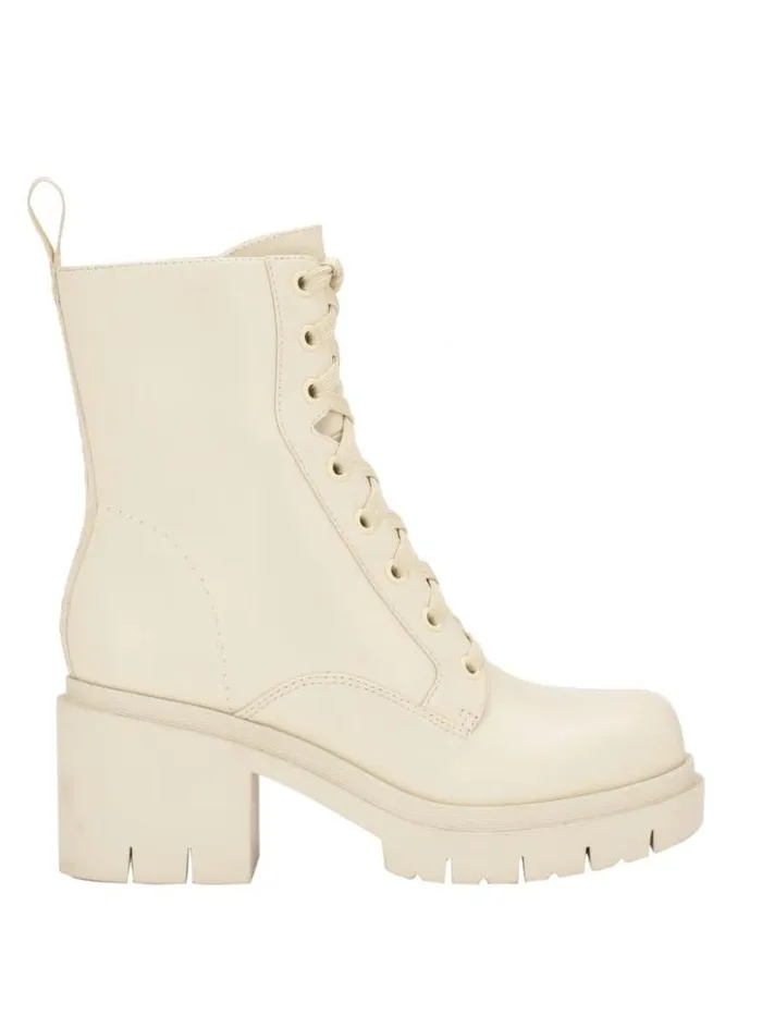 Women GUESS Boots and Booties Juel LaceUp Booties Ivory 150
