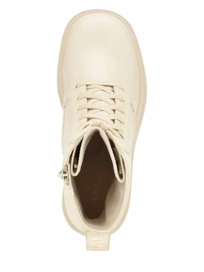 Women GUESS Boots and Booties Juel LaceUp Booties Ivory 150