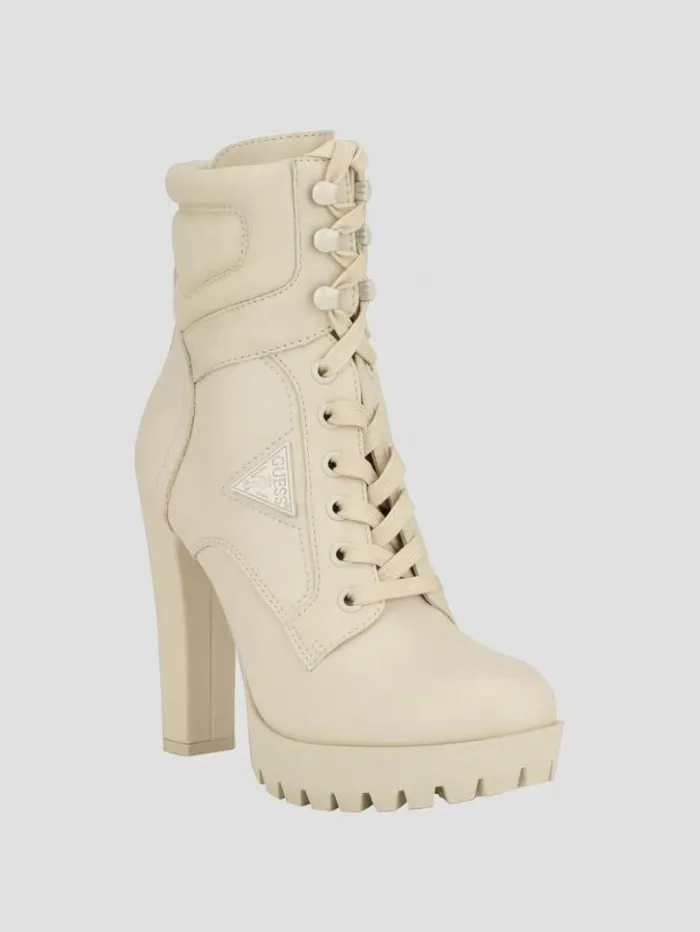 Women GUESS Boots and Booties Tanisa Heeled Booties Ivory 150
