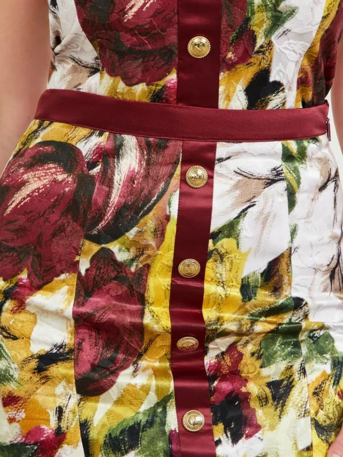 Women GUESS Bottoms Autumn Garden Brocade Pencil Skirt Autumn Garden Print
