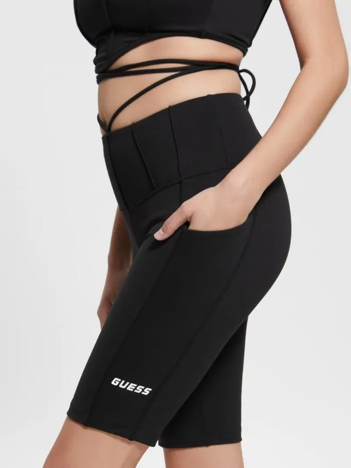Women GUESS Bottoms Brigit Biker Shorts Black