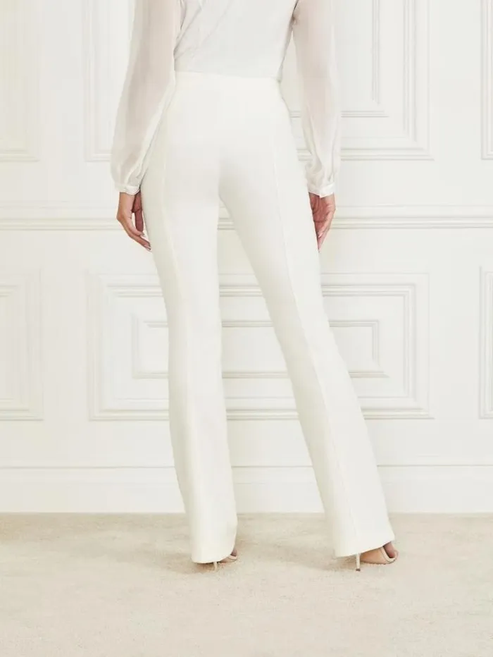 Women GUESS Bottoms Chloe Flared Pant Pale Pearl