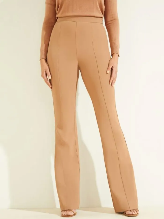 Women GUESS Bottoms Chloe Flared Pant Shiitake Brown