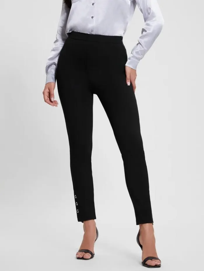 Women GUESS Bottoms Eco Claudia Ring Ankle Pant Black