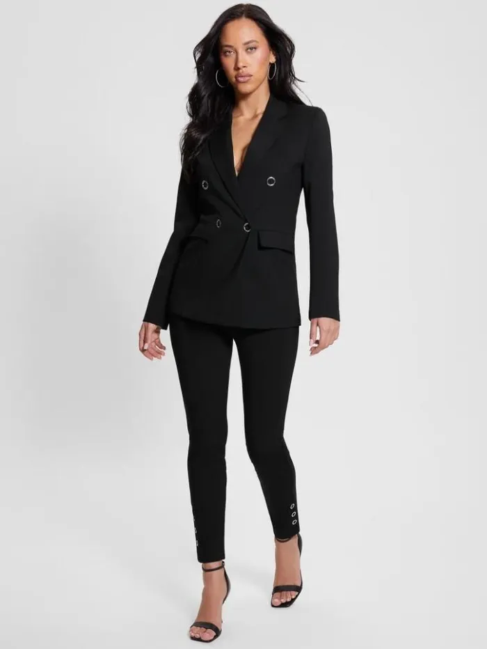 Women GUESS Bottoms Eco Claudia Ring Ankle Pant Black