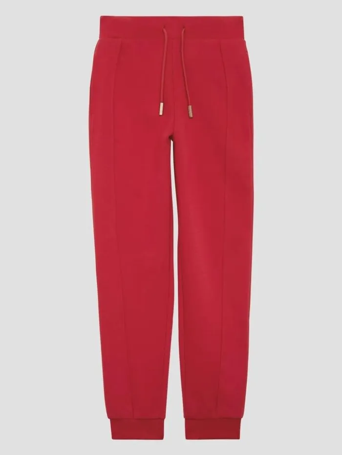 Women GUESS Bottoms Eco GJ Fleece Joggers Downtown Red