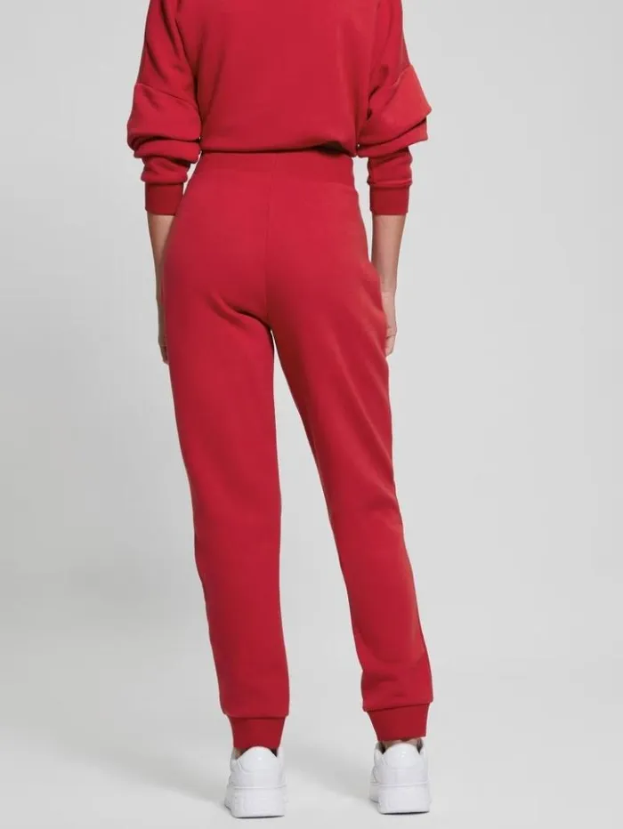 Women GUESS Bottoms Eco GJ Fleece Joggers Downtown Red
