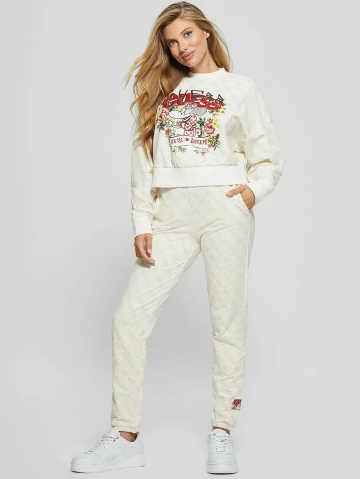 Women GUESS Bottoms Eco Quattro G Joggers 4g Medium Light Beige