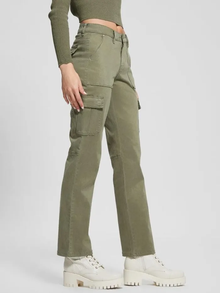 Women GUESS Bottoms Eco Sexy Cargo Pants Isle Wash 32034