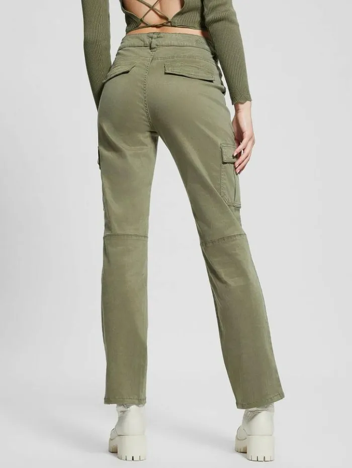Women GUESS Bottoms Eco Sexy Cargo Pants Isle Wash 32034