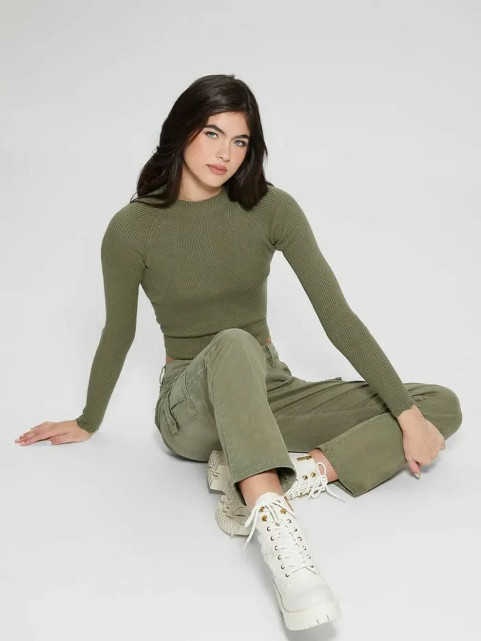 Women GUESS Bottoms Eco Sexy Cargo Pants Isle Wash 32034