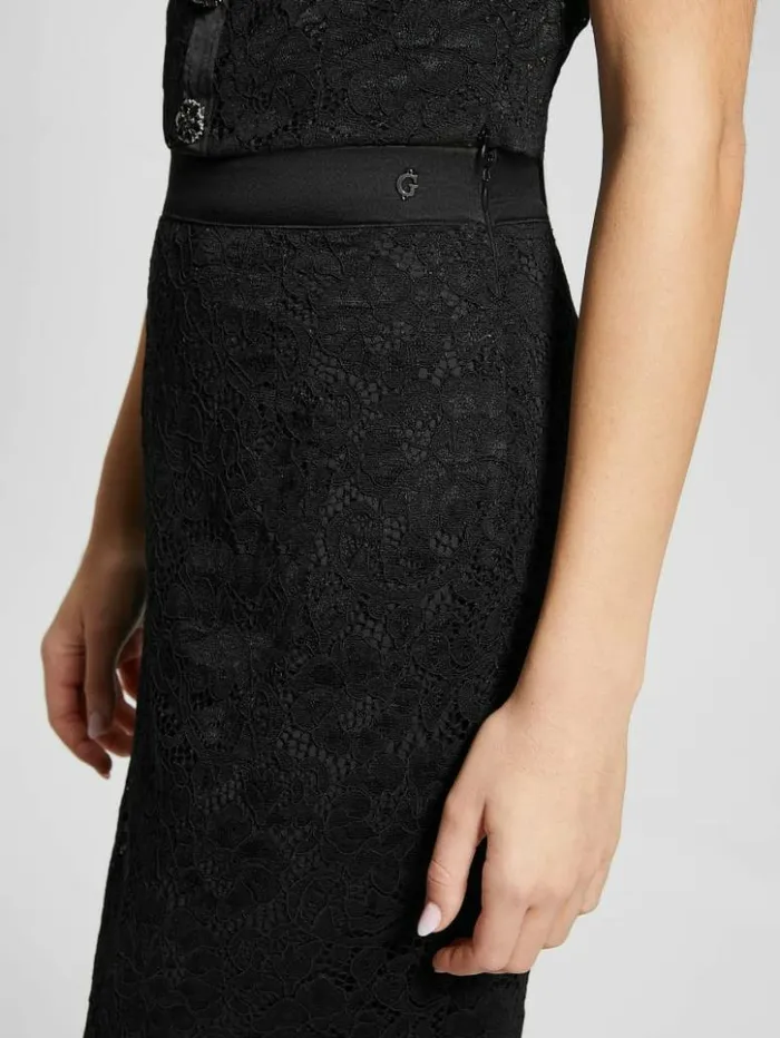 Women GUESS Bottoms Erika Midi Skirt Black