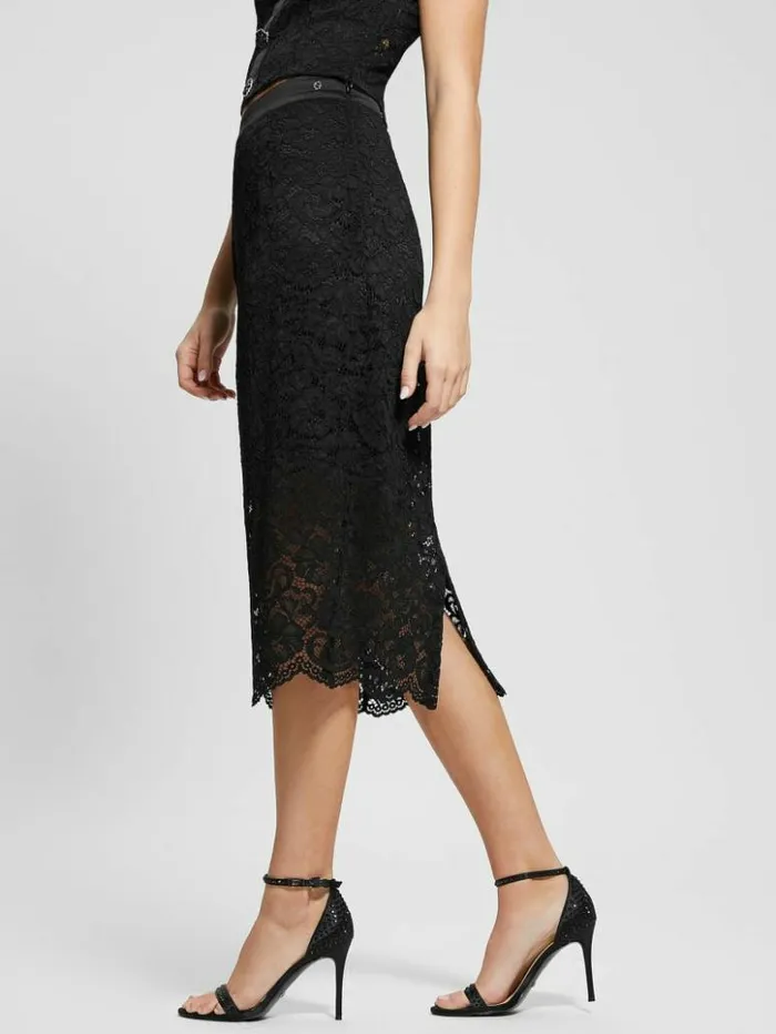 Women GUESS Bottoms Erika Midi Skirt Black