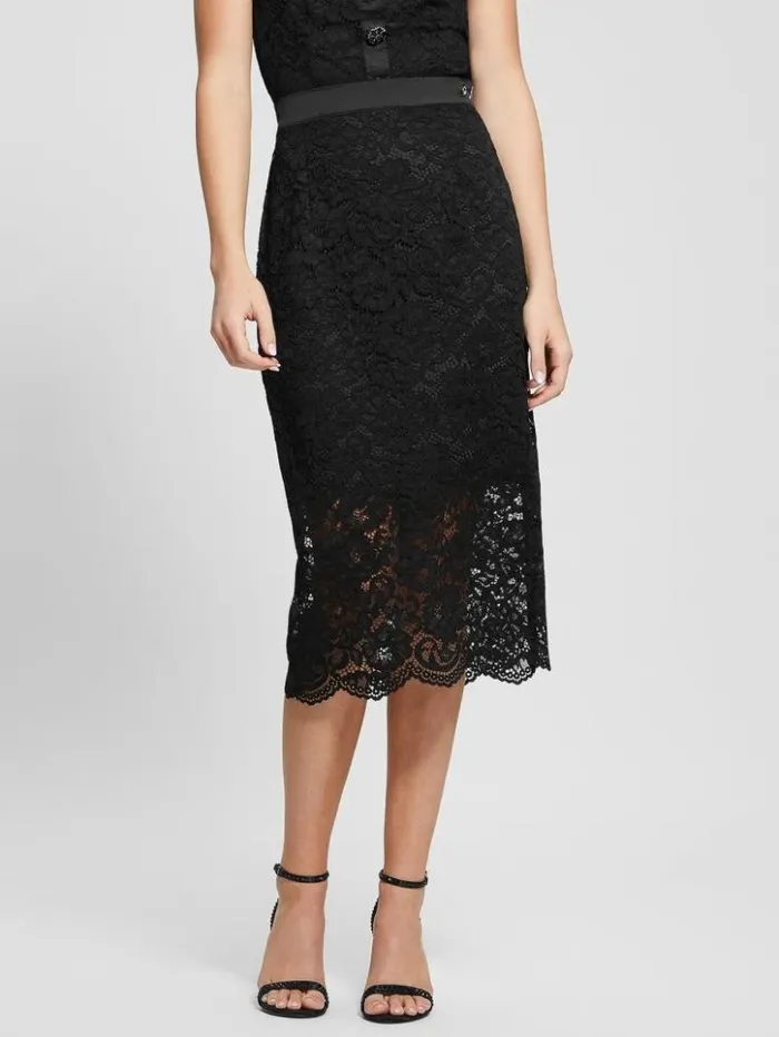 Women GUESS Bottoms Erika Midi Skirt Black