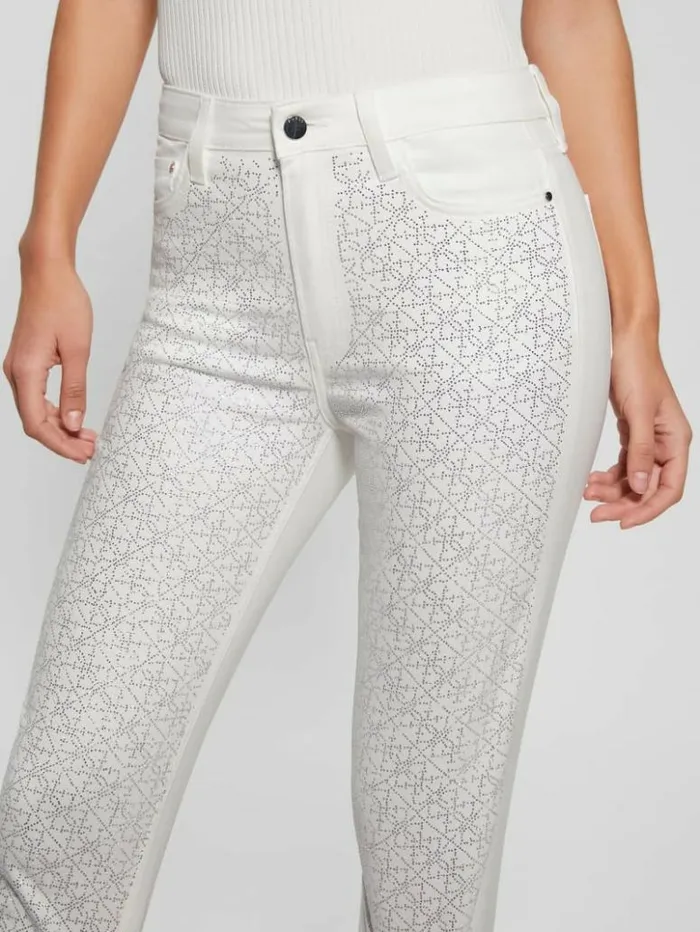 Women GUESS Bottoms Girly Satin Pants Pure White