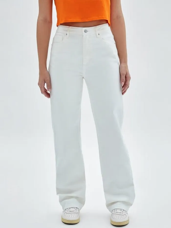 Women GUESS Bottoms GUESS Originals Kit Mom Jeans Go Ecru Wash