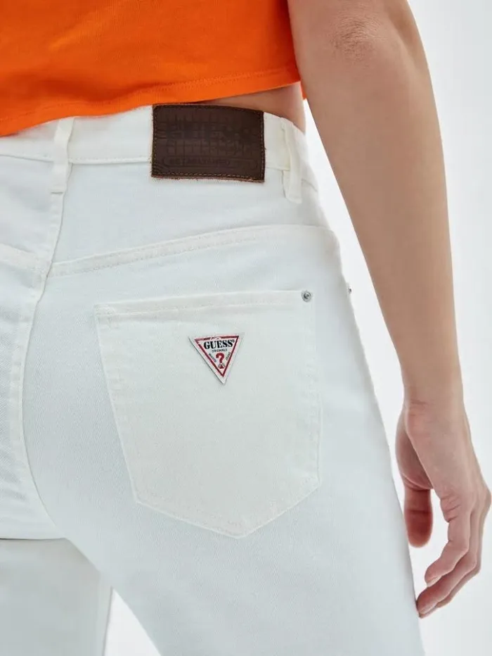 Women GUESS Bottoms GUESS Originals Kit Mom Jeans Go Ecru Wash