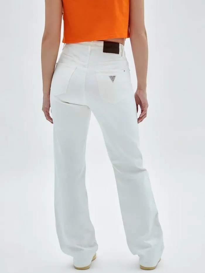 Women GUESS Bottoms GUESS Originals Kit Mom Jeans Go Ecru Wash