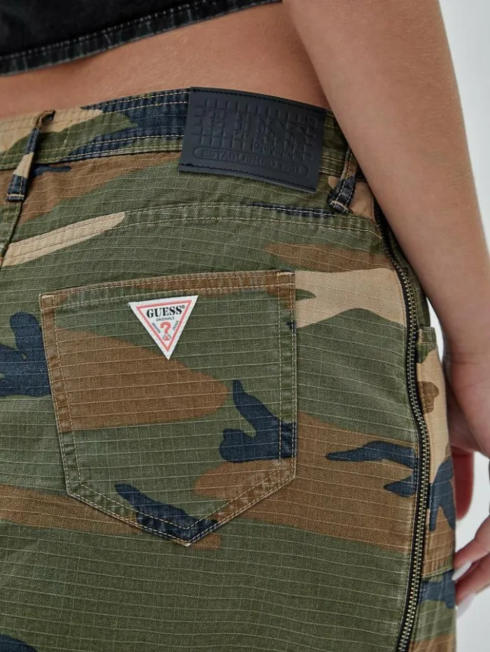 Women GUESS Bottoms GUESS Originals Zip Camo Mini Skirt Surplus Camo