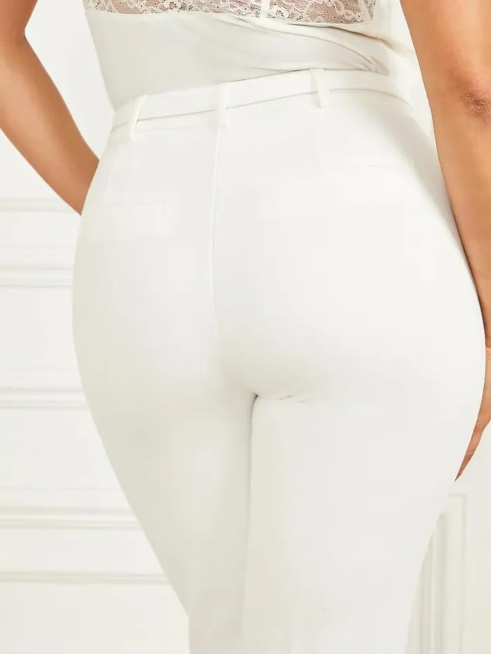 Women GUESS Bottoms Harper Pant Pale Pearl