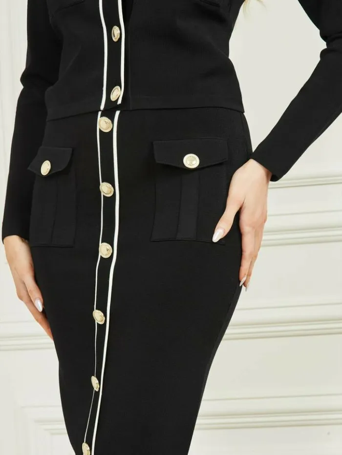 Women GUESS Bottoms Isa Bandage Skirt Black