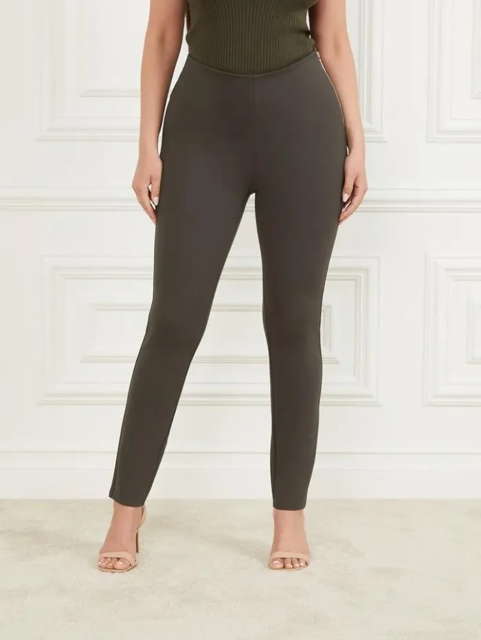 Women GUESS Bottoms Jane Ponte Legging 344 Olive Branch