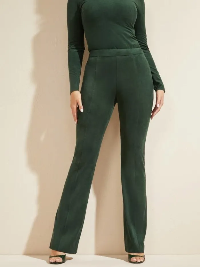 Women GUESS Bottoms Leonie Pant Chenille Green