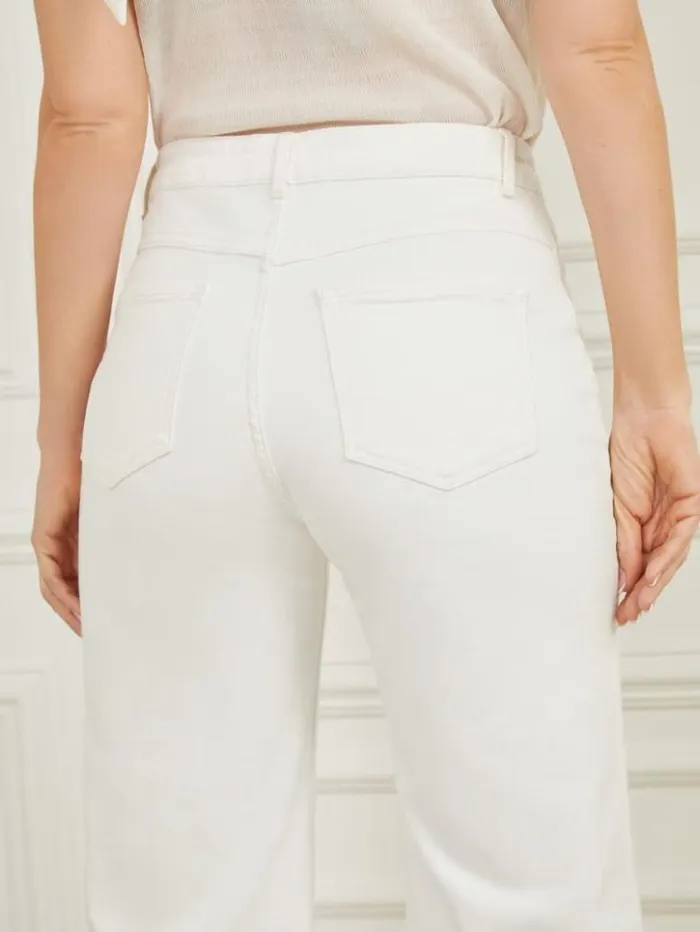 Women GUESS Bottoms Lyric Wide Leg Denim Pant Chalk Wash