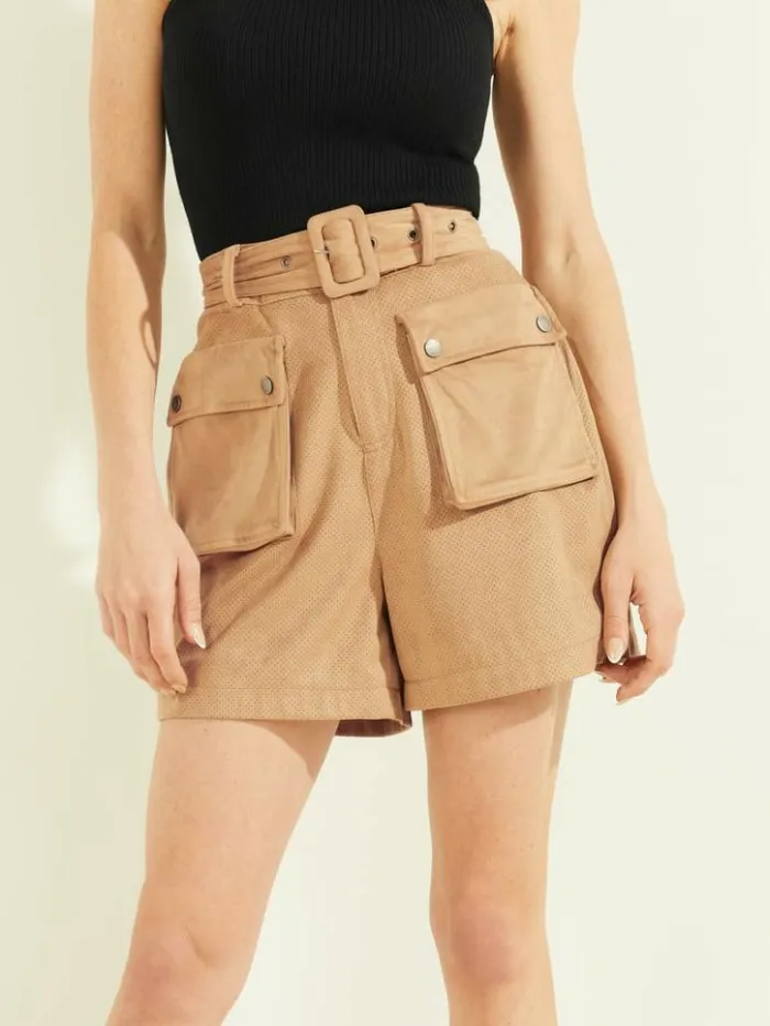 Women GUESS Bottoms Mariangela Shorts Wet Sand