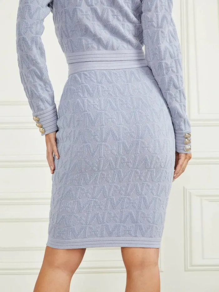 Women GUESS Bottoms Penelope Sweater Skirt Dust Light Blue