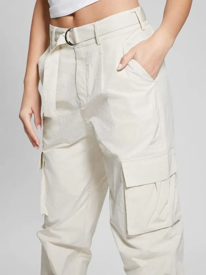 Women GUESS Bottoms Riko Cargo Pants Pearl Oyster