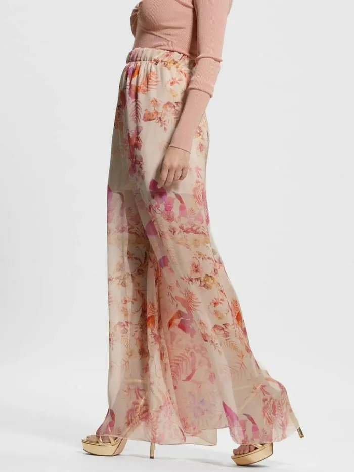 Women GUESS Bottoms Roxan Wide Leg Pants Reclaimed Romance