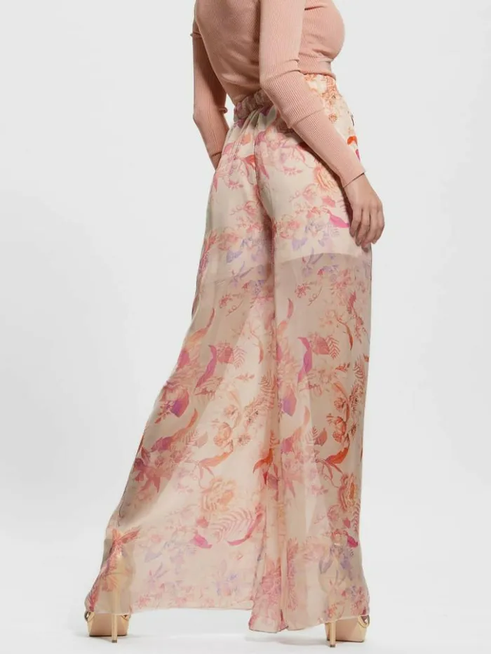 Women GUESS Bottoms Roxan Wide Leg Pants Reclaimed Romance