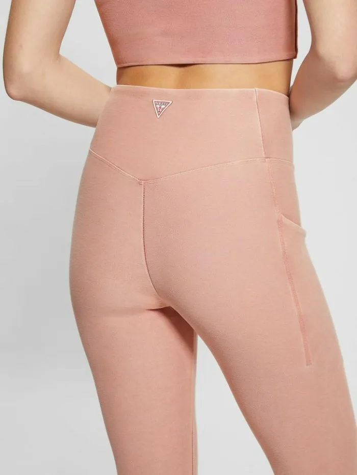 Women GUESS Bottoms Washed Active Legging Colored Pink Multi