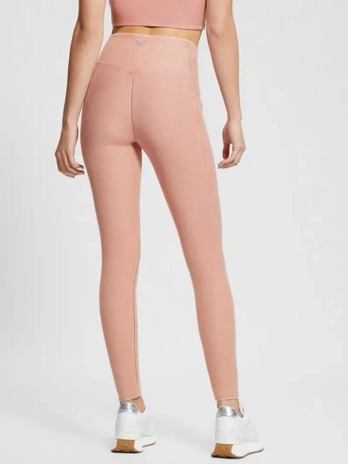 Women GUESS Bottoms Washed Active Legging Colored Pink Multi