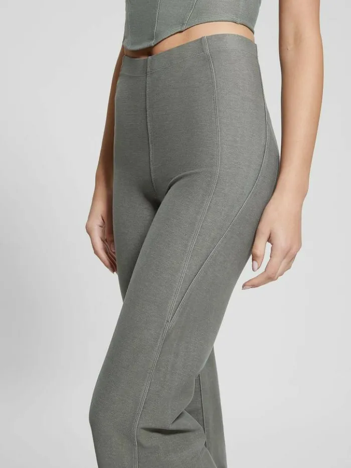 Women GUESS Bottoms Washed Flare Leggings Colored Grey Multi