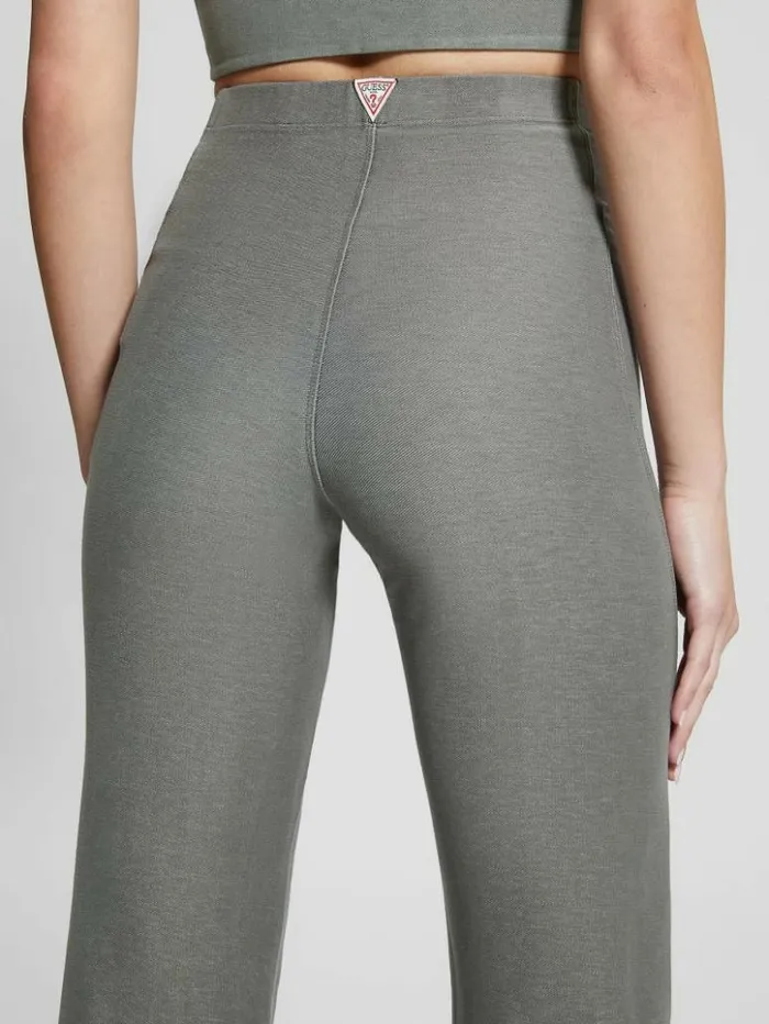 Women GUESS Bottoms Washed Flare Leggings Colored Grey Multi