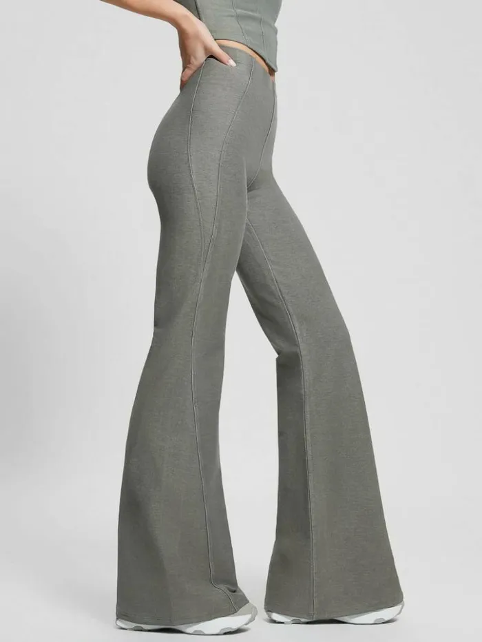 Women GUESS Bottoms Washed Flare Leggings Colored Grey Multi