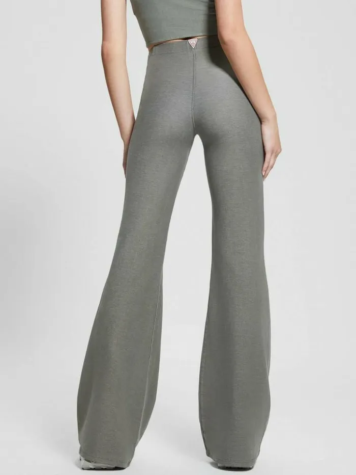 Women GUESS Bottoms Washed Flare Leggings Colored Grey Multi