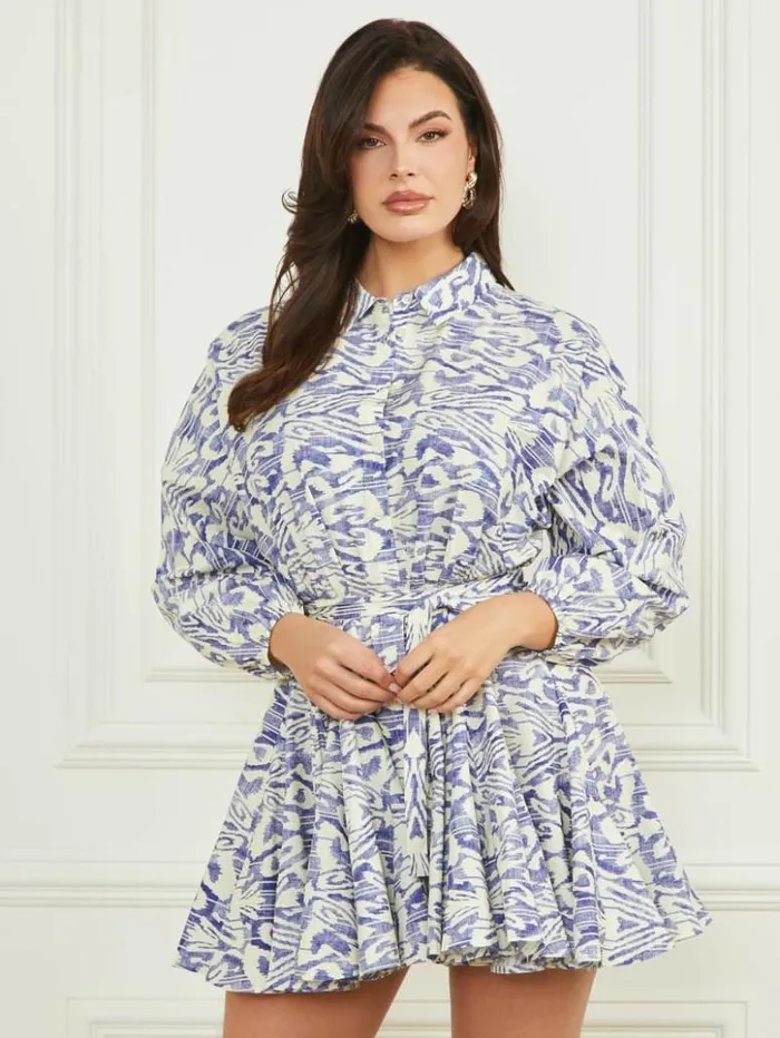 Women GUESS Dresses and Jumpsuits Abbie Shirtdress Substance Blue Print