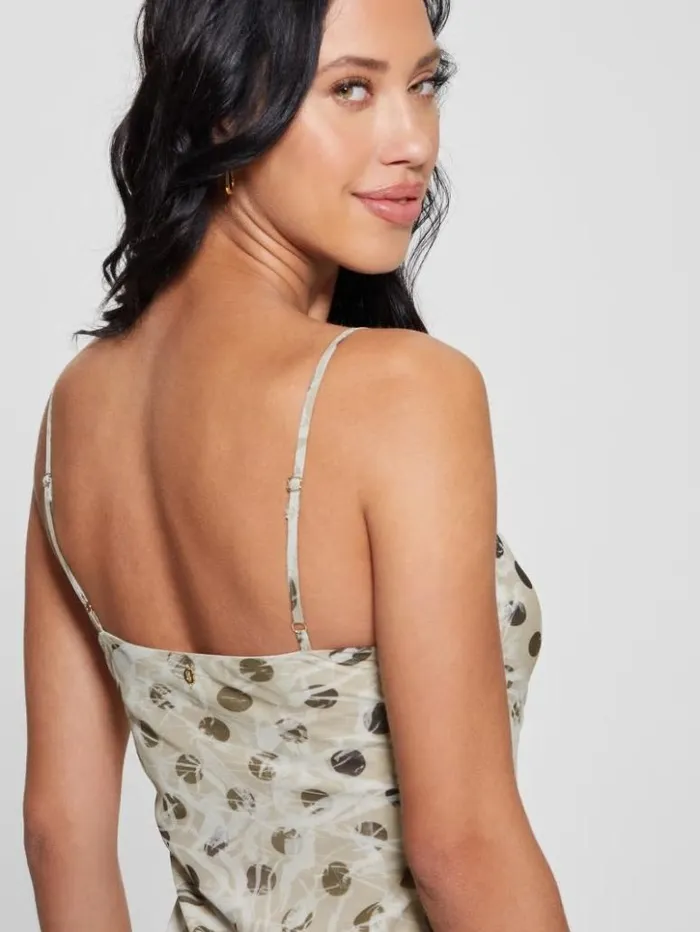 Women GUESS Dresses and Jumpsuits Akilina Printed Midi Dress Sandy Polka Dots Women GUESS Dresses and Jumpsuits Akilina Printed Midi Dress Sandy Polka Dots