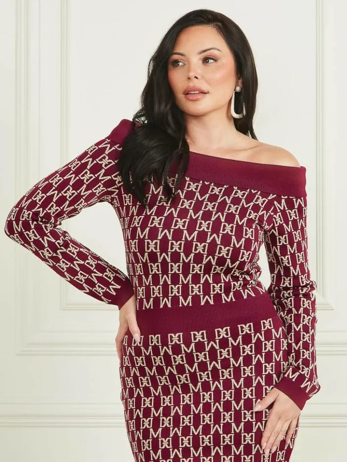 Women GUESS Dresses and Jumpsuits Angelina OfftheShoulder Dress M Allover Jacquard Vinega Women GUESS Dresses and Jumpsuits Angelina OfftheShoulder Dress M Allover Jacquard Vinega