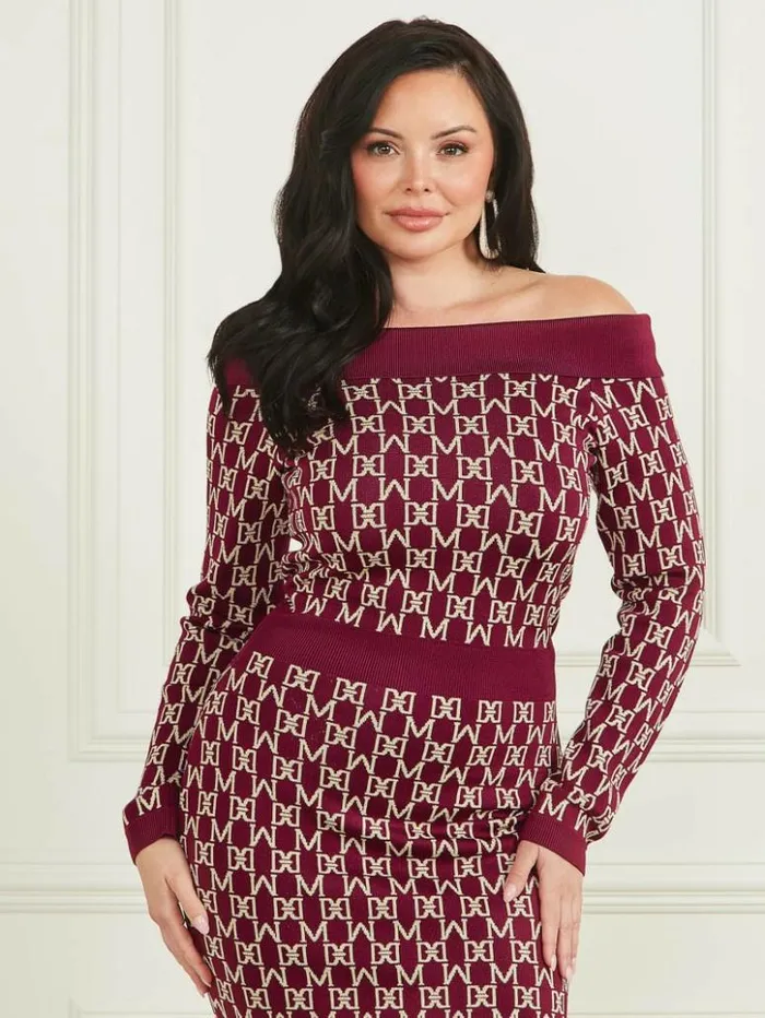Women GUESS Dresses and Jumpsuits Angelina OfftheShoulder Dress M Allover Jacquard Vinega Women GUESS Dresses and Jumpsuits Angelina OfftheShoulder Dress M Allover Jacquard Vinega