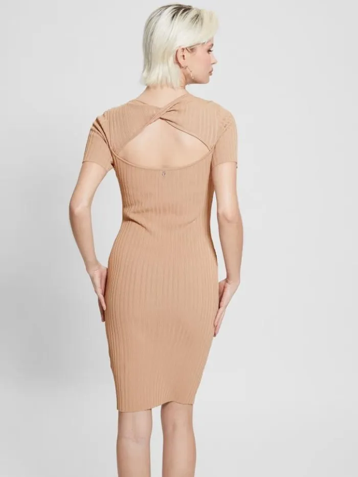 Women GUESS Dresses and Jumpsuits Anne Sweater Dress Khaki Tan