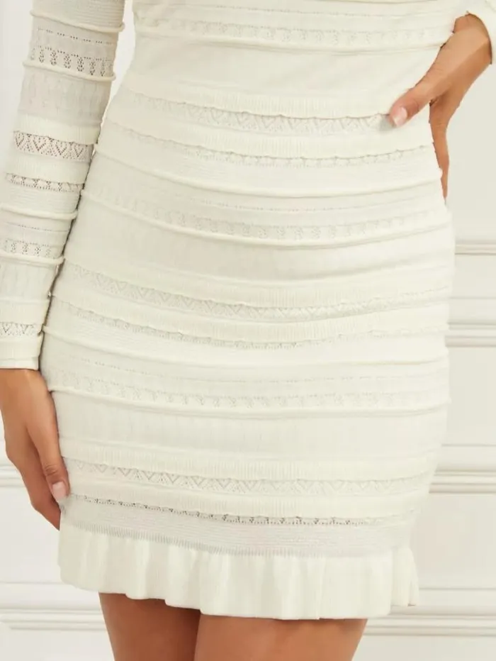 Women GUESS Dresses and Jumpsuits Beth Sweater Dress Pale Pearl