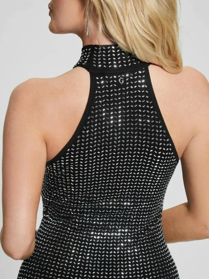 Women GUESS Dresses and Jumpsuits Celeste Mirror Sweater Dress Black