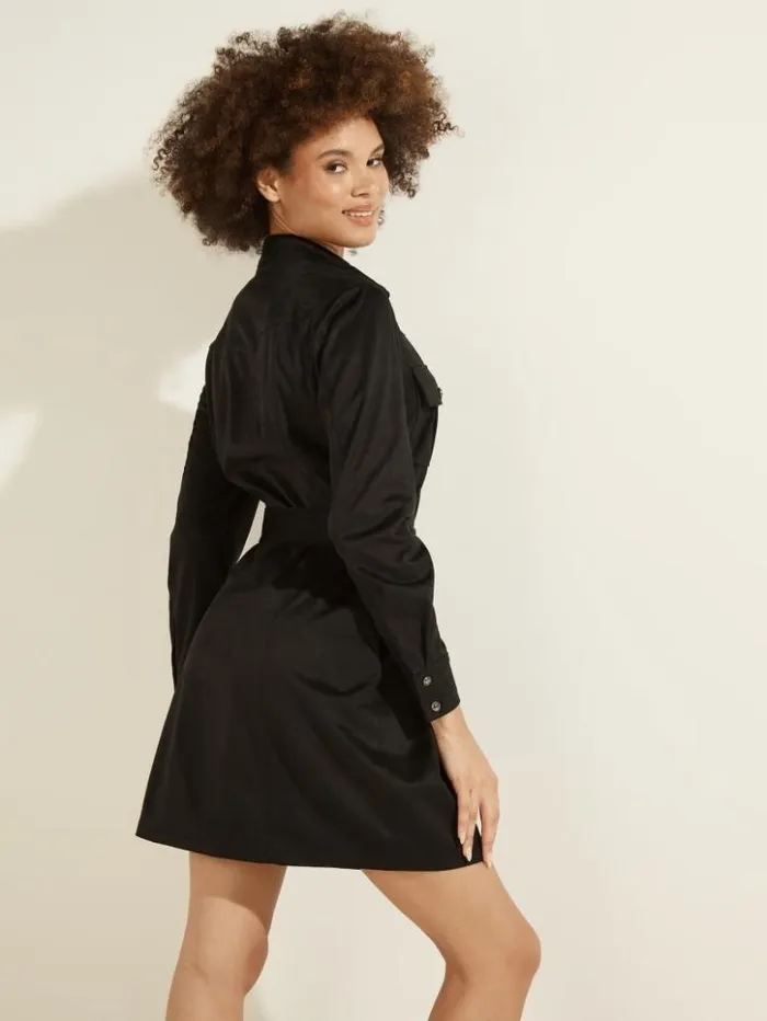 Women GUESS Dresses and Jumpsuits Dora FauxSuede Dress Black