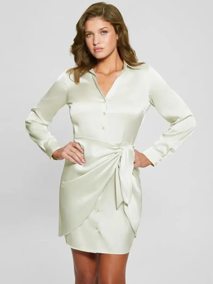 Women GUESS Dresses and Jumpsuits Eco Alya Dress Tweener Green